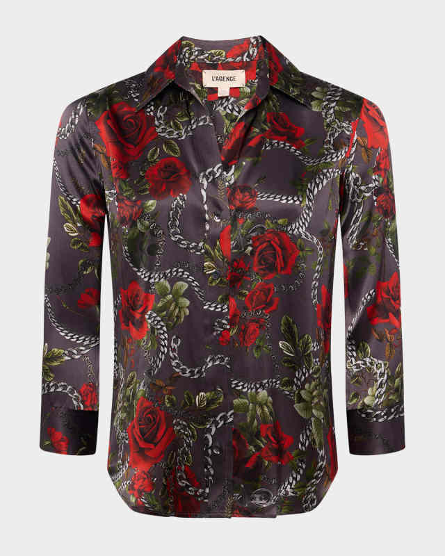 Dani Rose Chain Silk Blouse